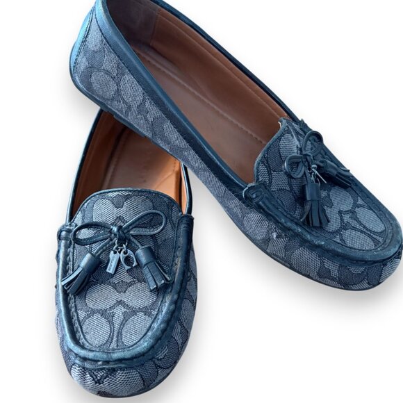 Coach Moira Signature Loafer Black with Charms Size 7 - Picture 2 of 8